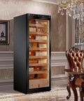 Beefy 380L Electric Cigar Humidor With Precise Temperature And Humidity Control Cedar Wood Shelves Cabinet in luxury room