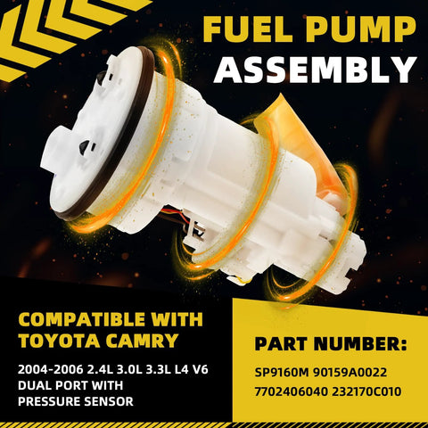 Electric Fuel Pump Module Assembly For Toyota Camry 2004 2005 2006 2.4L 3.0L 3.3L L4 V6 Dual Port With Pressure Sensor Replacement