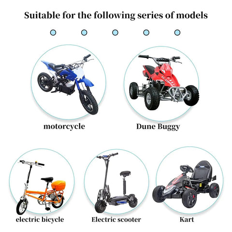 Motorcycle, dune buggy, electric bicycle, electric scooter, and kart compatible with 36V 1000W Brushless DC Mid Motor Kit With 3100 RPM No Load