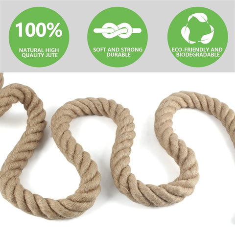 Heavy Duty 1 Inch Manila Rope 164 Feet Natural Jute Thick Twisted Rope DIY Ready Go To For Railing Docks Tug Of War Decorating Crafts Nautical Landscaping Swing Hammock Outdoor Projects