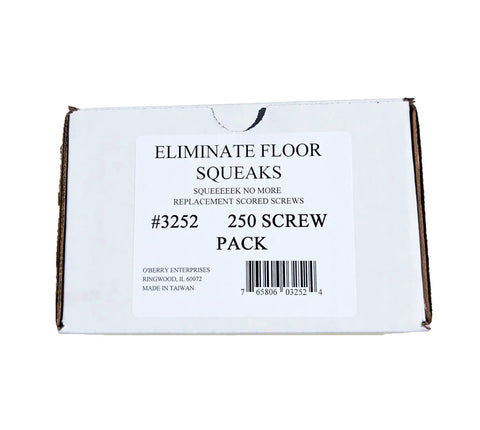 Pro Grade Replacement Screws For Dead Silent Floors Zinc Plated Rust Resistant scored screw pack with 250 screws for flooring.