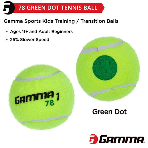 Training Tennis Balls For Kids And Beginners With Orange 60 Dot And Green 78 Dot, Low Compression For Slower Speed And Lower Bounce