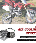 125cc 4 Stroke Engine Kit With Manual Clutch For Honda CRF50 XR50 CRF70 Z50R QR50 Dirt Pit Bike Single Cylinder Air Cooled Engine With PZ22 Carburetor Plug And Play Upgrade, shown with rider on dirt bike and engine close-up