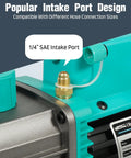 Heavy Duty 4.5 Cfm Single Stage Vacuum Pump For Hvac And Automotive Ac Repair showing 1/4 SAE intake port with compatible hose connection.