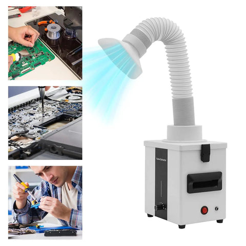 Pro Grade Solder Fume Extractor With 3 Stage Filtration 95 Percent Smoke Capture for electronics soldering and nail art