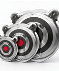 AR500 Steel Gong Targets Set 1/2 Inch Thick With Bear Head Laser Cut Silhouette Includes 4 Inch 6 Inch And 8 Inch Gongs For Backyard