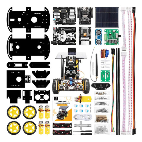 Solar Robot Kit For Teens And Kids Programmable STEM Toy With DIY Circuit Engineering Projects And Science Experiments A Fun Hands On Robotics Learning Kit, parts layout