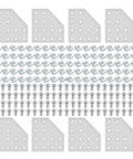 8 Piece Pro Grade T Corner Brackets For 2040 3060 Aluminum Extrusion Frame Building With Heavy Duty Nuts And Screws Silver hardware kit.