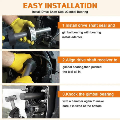 Steps to use Gimbal Bearing Alignment Kit For Marine Engines, Pro Grade Heavy Duty Install Tools Set, Compatible With Mercruiser.