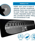 Elastic Keyboard Dust Cover For 76 88 Key Casio Digital Pianos Spandex Knit Black Adjustable Band Elastic Snug Fit