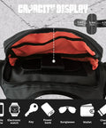 Interior view of Outdoor Chest Bag For Men With Built In Phone Holder, showing capacity for essentials like a phone and wallet.