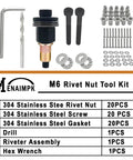 Heavy Duty Rivet Nut Tool Kit For Easy Installation Hand Riveter With Drill Bit And M6 Rivet Nuts Includes Flat Head Screws