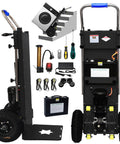 Heavy Duty Electric Stair Climbing Dolly 900 Lbs Capacity with tools and motor for easy moving furniture and appliances.