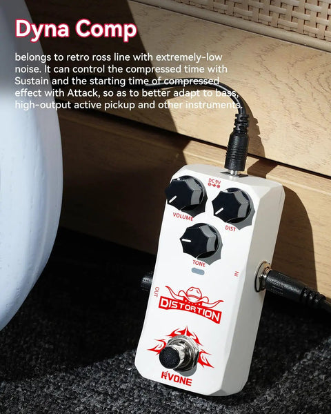 High Gain Distortion Pedal For Electric Guitar With Aluminum Enclosure, analog effects pedal, three knobs, cable connected