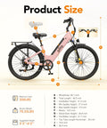 Diagram of Electric City Commuter Bike With 1500W Peak Brushless Motor 48V 15Ah Removable Battery Up To 80 Miles And 20 Plus MPH 26 Inch.