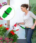 Top Notch Casendy Expandable Garden Hose Repair Kit With 10 Dual-Channel Female Male Plastic Connectors For 3/4 And 5/8 Inch Hoses Leaking No More Watertight Design Keeps Strong Water Pressure. Green plastic hose connector on expandable garden hose