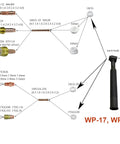 Diagram showing Ceramic TIG Nozzle Cup 53N61S for Welding Torch components and compatibility for WP-17, WP-18, WP-26.