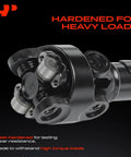 Beefed Up Front Driveshaft Assembly For Jeep Cherokee Comanche Wagoneer 1987-2001 4WD close-up of heat-hardened joints for durability.