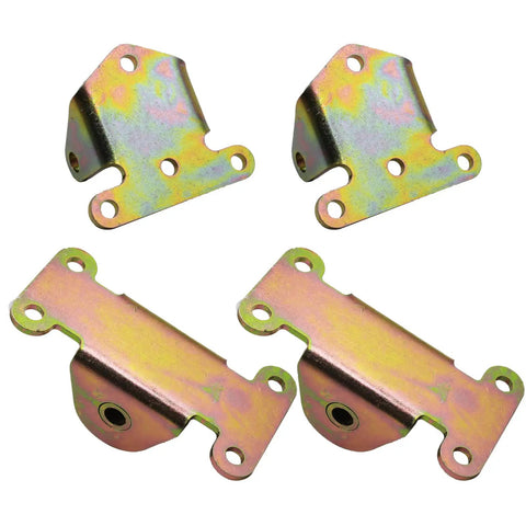 Solid Motor Engine Mount Kit For Small Block And Big Block Chevy Frame Mounts For Rat Rod And Street Builds Heavy Duty Bracket Set Eliminates Engine Movement And Torque Loss SBC BBC Mounts, steel mounts