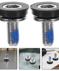 Get A Real Tough Set Of 10 Pcs Yardwe Steel Center Shaft Screws For Your Bike Crankset That Keep Rust Away And Secure Tight Fit In Any Bad Weather Condition For Smooth Riding Action, showing two steel screws with rubber washers.