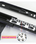 Close-up of Beefy Keyboard Tray Slides 10 Inch Or 12 Inch With Ball Bearing Full Extension Drawer Runners, steel under desk mount.
