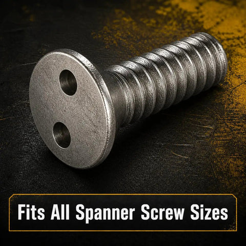 Heavy Duty Spanner Bit Set 10 Piece Industrial Alloy Security Screwdriver Bits Tamper Resistant Crab Claw Design with a fitting screw.