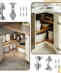 8 Pack Corner Cabinet Hinges With 135 Degree And 165 Degree Soft Close installed in kitchen cabinets, showing concealed design.