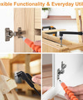 Flexible Drill Bit Extension Kit 17 Piece Set in use for cabinet and furniture assembly with 360 Degree Rotatable Socket Adapters.