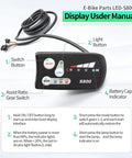 LCD Display For Electric Bikes And Scooters, 36V 48V E Bike Dashboard With 5 Pin SM Plug, S800 Style Digital Meter, user manual