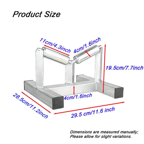 Heavy Duty Pipe Roller Stand For Gas Piping And Welding Alignment, Adjustable 50-315mm (2-12.4in), showing dimensions
