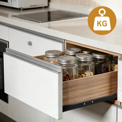 Beefy Undermount Drawer Slides Kit With Metal Rails And Back Mount Guides For Rock Solid Smooth Operation And Lasting Performance DIY Friendly Furniture Hardware That Installs Easy, 300 mm kitchen drawer