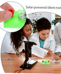 Kids using Solar Powered DC Motor DIY Kit Wind Turbine Generator For Science Projects Sustainable Energy Learning Tool For Teens