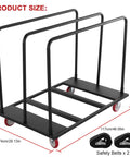 Heavy Duty Folding Table Cart And Drywall Dolly, 1800 Lb Capacity, Moves 10 Tables At Once, Beastly Mobile Utility Cart For Boxes, Wood, Stone, Plywood And More For Job Sites And Workshops, black steel frame with safety belts