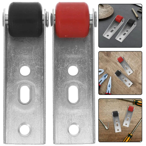 Heavy Duty Sliding Door Rollers With Anti Sag Design For Smooth Gliding Barn Door Hardware shown with red and black casters.