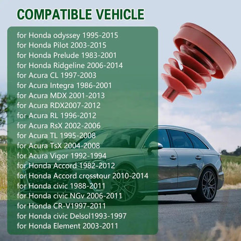 Red hydraulic power steering reservoir cap for Honda models compatibility. Direct replacement for reliable use.