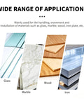 Wide range of applications showing glass, marble, wood, and iron for the Beast Mode Glass Installation Cart.