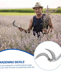 Replacement Sickle Heads 9 Pack Carbon Steel Weeding Blades No Handle For Lawn Care in lavender field with gardener