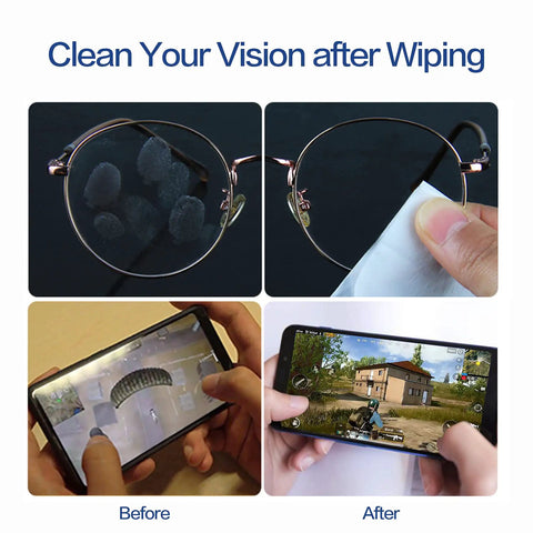 Before and after cleaning with Pre Moistened Lens Wipes You Can Toss In Your Bag 70 Count Pack With Carry Box Defogging