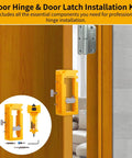 All-In-One Door Hinge And Mortise Jig Kit For Easy Lock Installation with router bits, hex key, mounted on door for precise fitting
