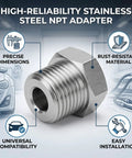 Stainless Steel NPT Adapter Converting 1 16 Female To 1 8 Male Thread Specs For Auto Mechanic Needs Ensuring Zero Leak Risks With Secure Grip On Any Pipe System Today It Holds Up Well And Prevents Damage Saving You Cash On Repairs Today, threaded stainless adapter