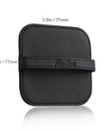 Front view of black 4 Pack Elastic Strap Screen Cleaning Pad With Soft Cloth Wipe for all screens, 3.0in by 3.0in size