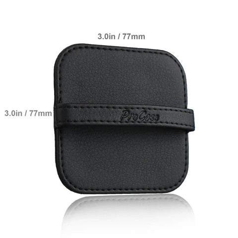 Front view of black 4 Pack Elastic Strap Screen Cleaning Pad With Soft Cloth Wipe for all screens, 3.0in by 3.0in size