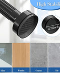 Heavy Duty Tension Curtain Rod 48 To 140 Inch No Drilling Easy Install base grip detail for stability on various surfaces