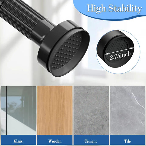 Heavy Duty Tension Curtain Rod 48 To 140 Inch No Drilling Easy Install base grip detail for stability on various surfaces