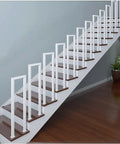 Rock Solid White Wrought Iron Handrail U Shaped Guardrail wall mounted along modern staircase for safe indoor use.