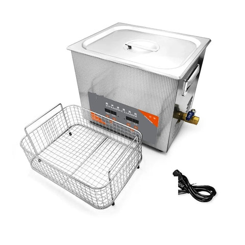 Badass Digital Ultrasonic Cleaner Machine 10L 240W Stainless Steel Heated Tank With Adjustable Timer with wire basket.