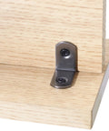L Shaped Corner Bracket 1 Inch Right Angle Metal Support for wood shelves, installed on wooden surface, gun metal black finish