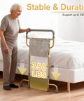 Heavy Duty Bed Rail For Seniors With Non Slip Ergonomic Handle And Handy Storage Pocket supports 350 lbs