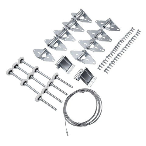 10-Piece Garage Door Hardware Kit With 2-In White Nylon Rollers And Hinges For Quiet, Smooth Operation And Reduced Noise, Durable Nylon Wheels, Nylon-Coated Steel Shaft, Easy Installation, Compatible With Most Residential Doors; rollers, hinges, screws, cable