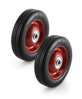 Two Pack Six Inch Hand Truck Wheel With Half Inch Axle Premium Rubber Wheel Ball Bearing Smooth Roll Each Wheel Handles Up To 88 Lbs Pair Up To 176 Lbs Heavy Duty Cart Replacement Wheel Set, red hub, black tire